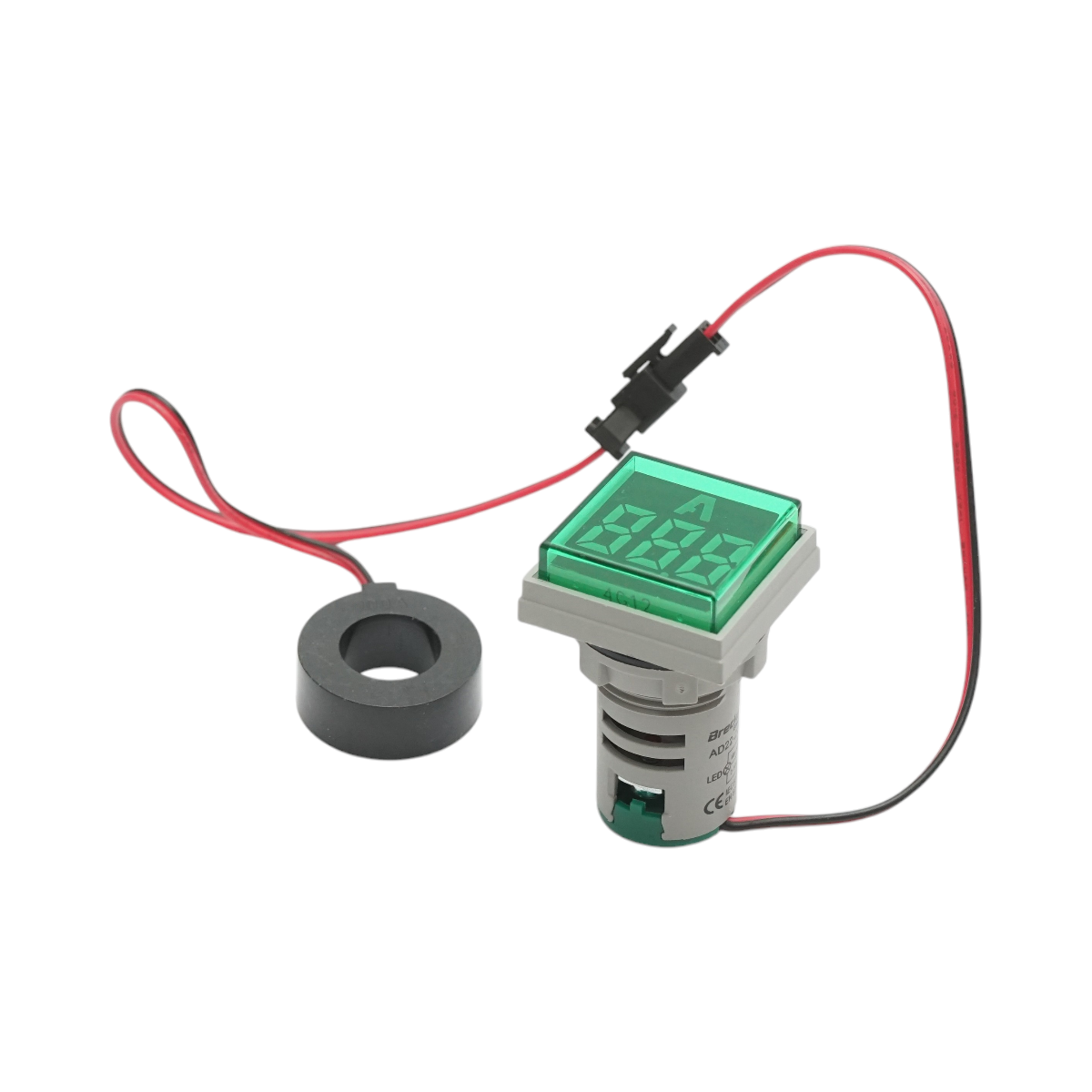 Indicator digital ampermetru LED verde 0-100A, 220V/380V Ø 22mm Breckner Germany