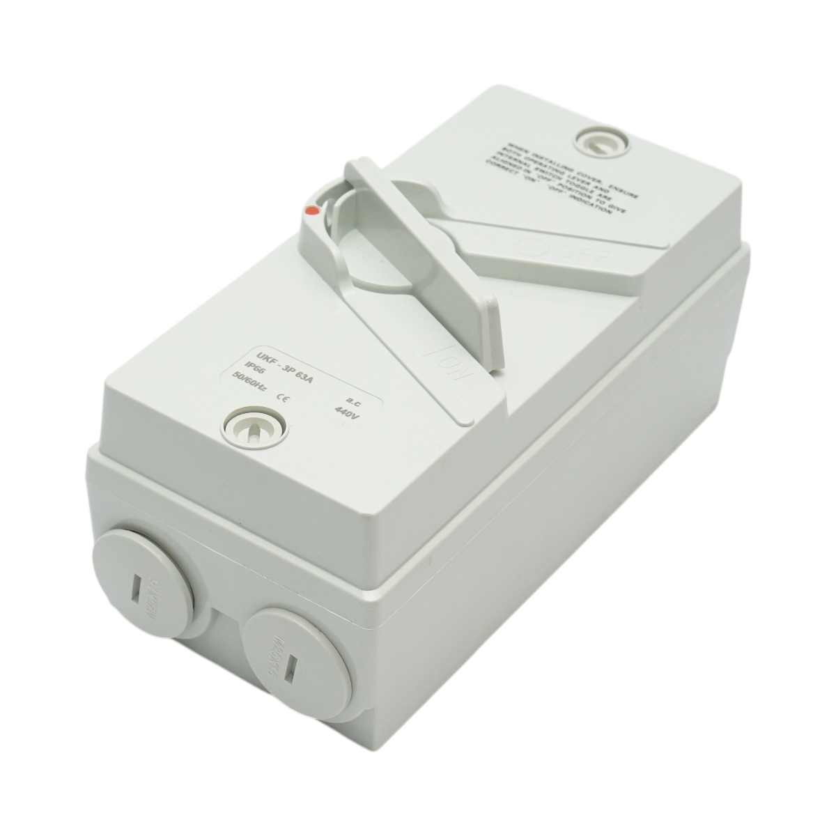 Intrerupator izolator 3P, 440V AC, 63A ON/OFF cu protectie IP66 - imagine 2