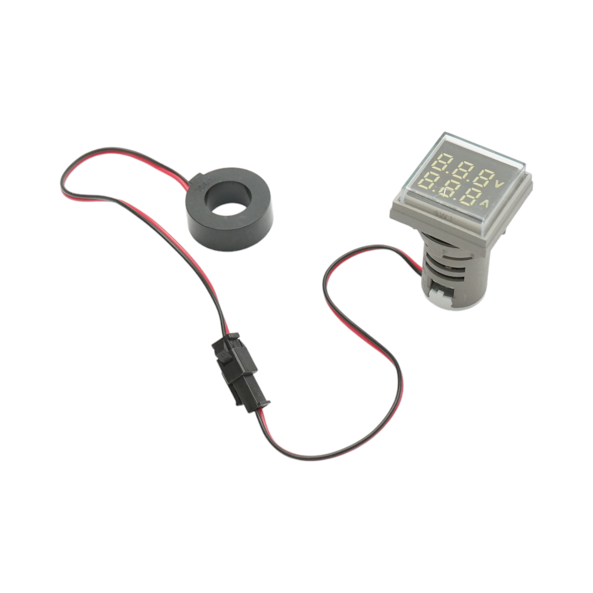 Indicator digital ampermetru si voltmetru LED alb 0-100A/50-500V AC Ø 22mm Breckner Germany
