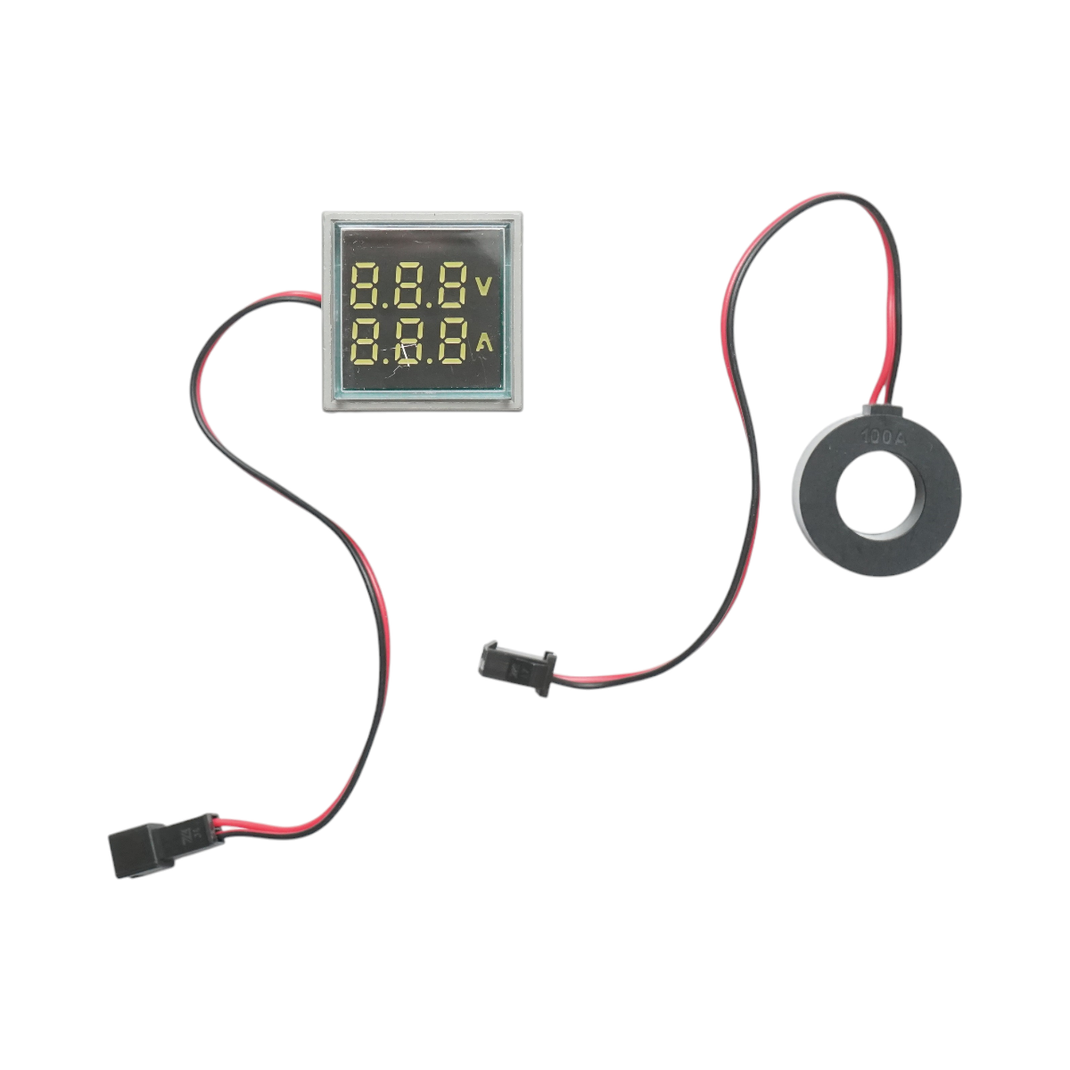 Indicator digital ampermetru si voltmetru LED alb 0-100A/50-500V AC Ø 22mm Breckner Germany - imagine 2
