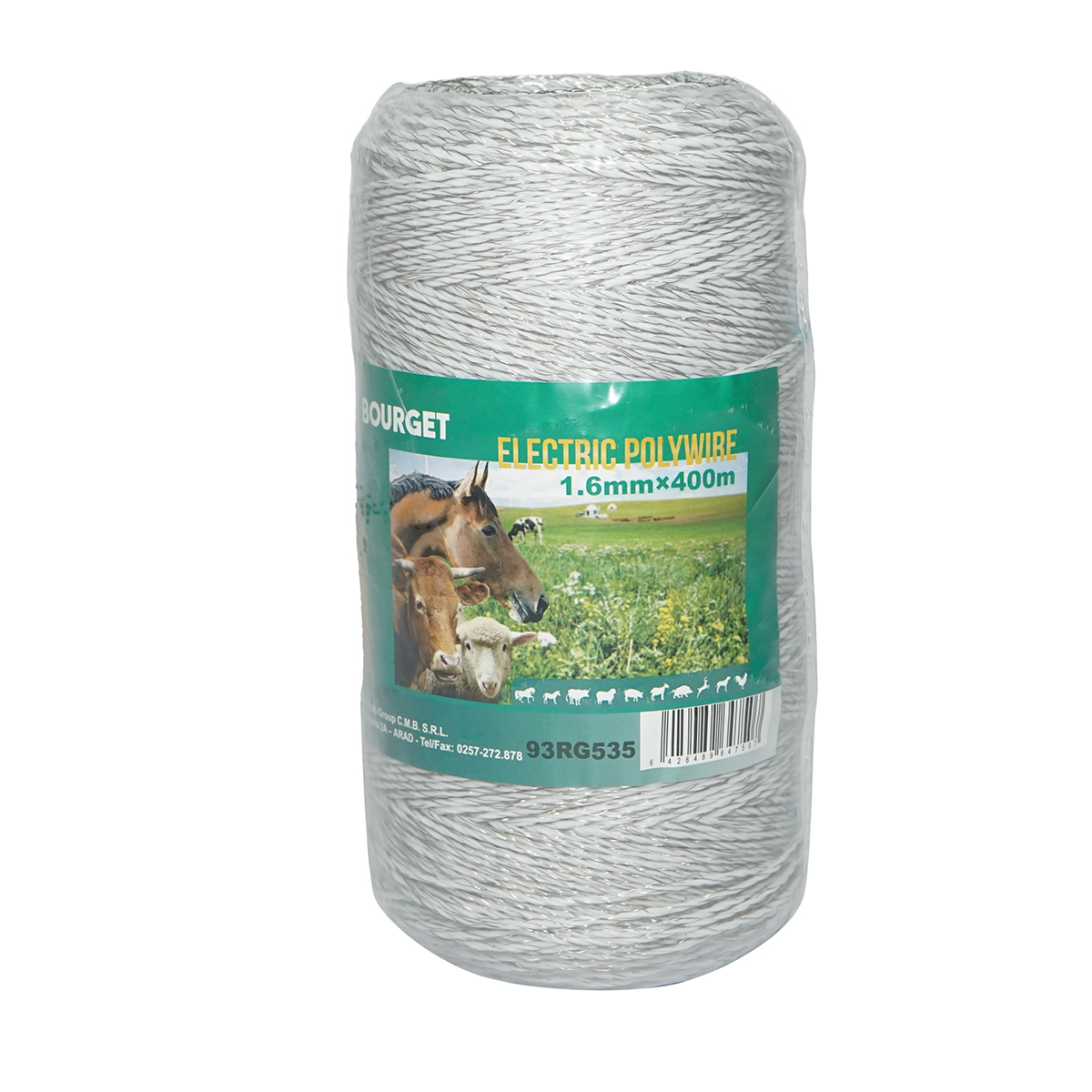 Rola fir alb fi 1.6mm 6x0.16mm SS, 400m gard electric, rezistenta 5.5 Ohm Bourget