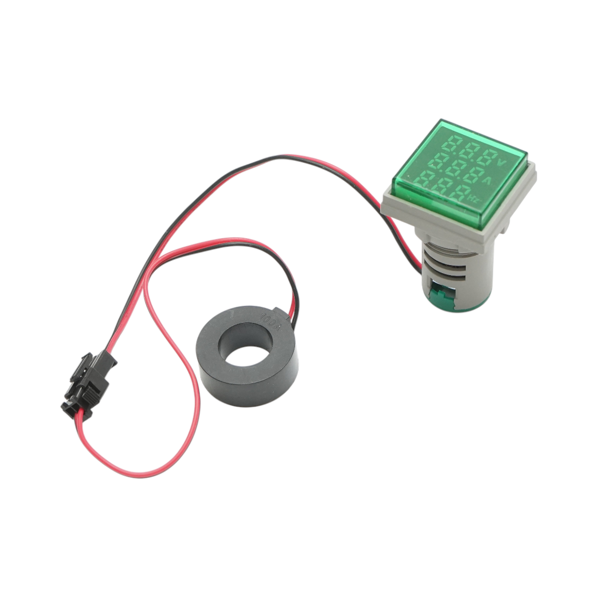 Indicator digital frecventa, ampermetru, voltmetru LED verde 0-99Hz/0-100A/50-500V AC Ø 22mm Breckner Germany