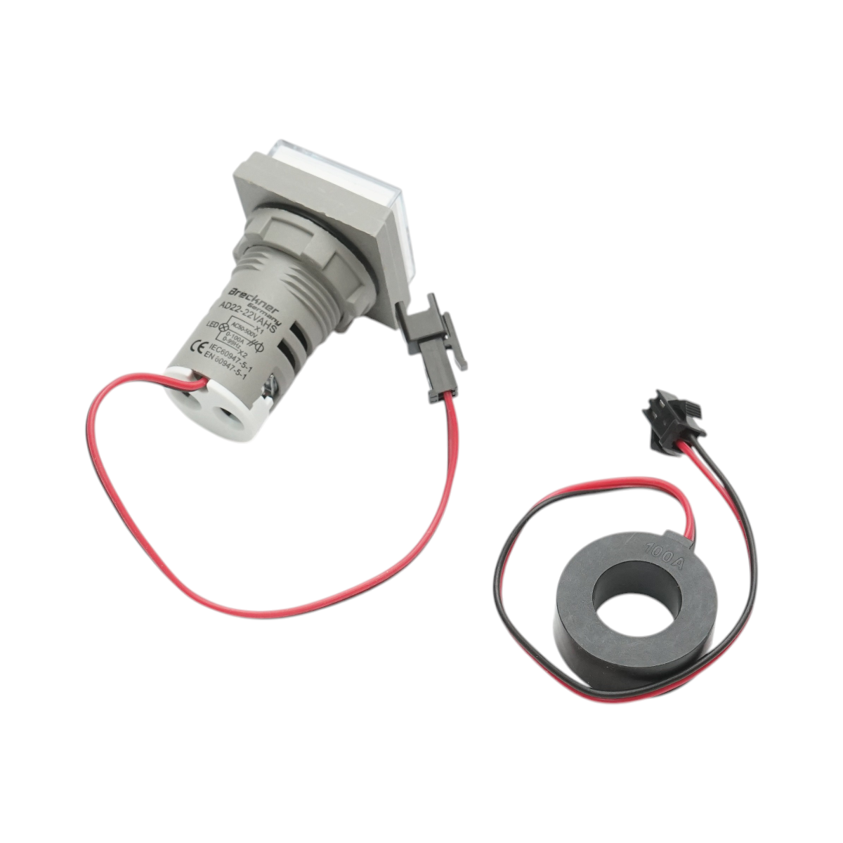 Indicator digital frecventa, ampermetru, voltmetru LED alb 0-99Hz/0-100A/50-500V AC Ø 22mm Breckner Germany - imagine 3