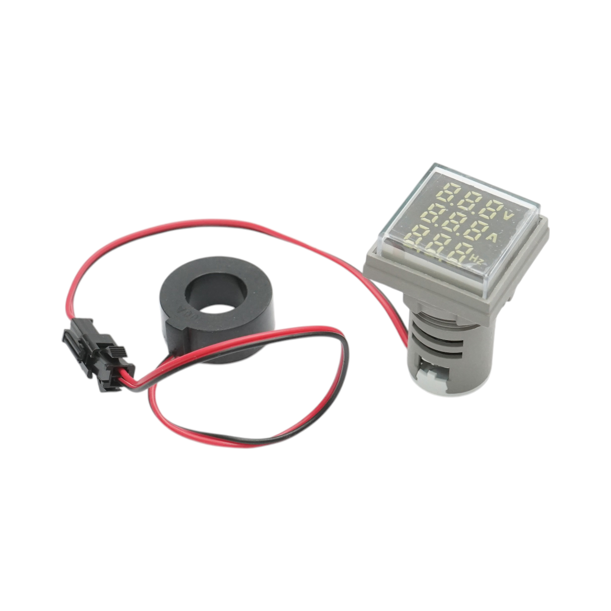 Indicator digital frecventa, ampermetru, voltmetru LED alb 0-99Hz/0-100A/50-500V AC Ø 22mm Breckner Germany