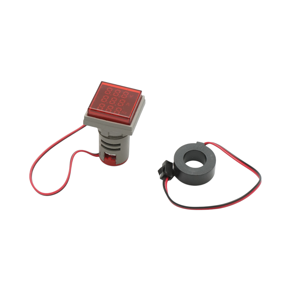 Indicator digital frecventa, ampermetru, voltmetru LED rosu 0-99Hz/0-100A/50-500V AC Ø 22mm Breckner Germany