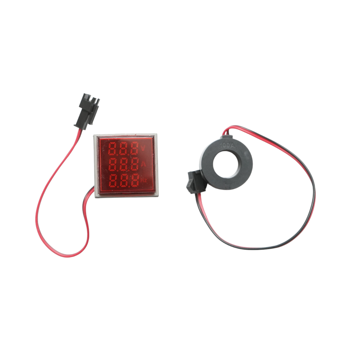 Indicator digital frecventa, ampermetru, voltmetru LED rosu 0-99Hz/0-100A/50-500V AC Ø 22mm Breckner Germany - imagine 2
