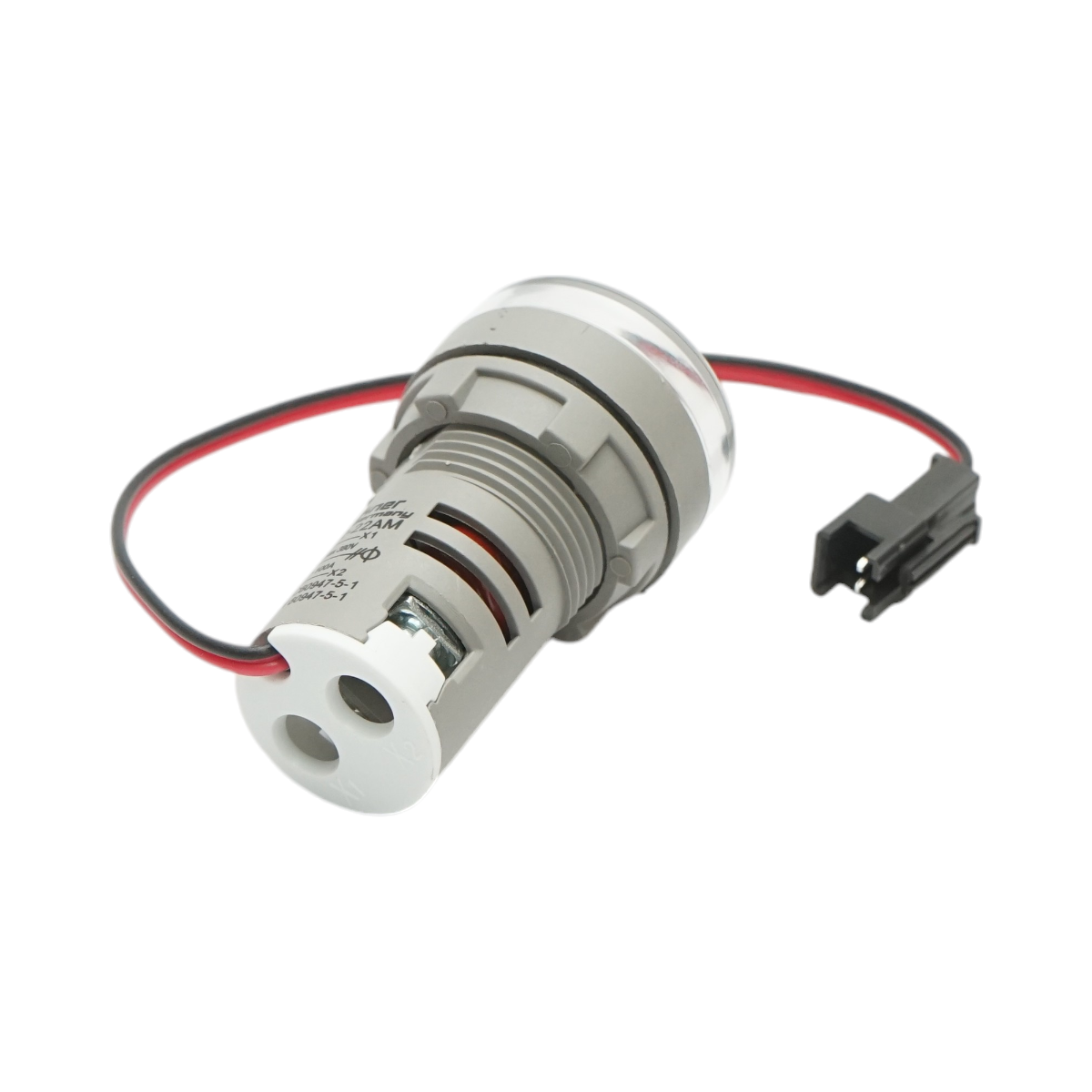 Indicator digital ampermetru LED alb 0-100A, 220V/380V Ø 22mm Breckner Germany - imagine 5