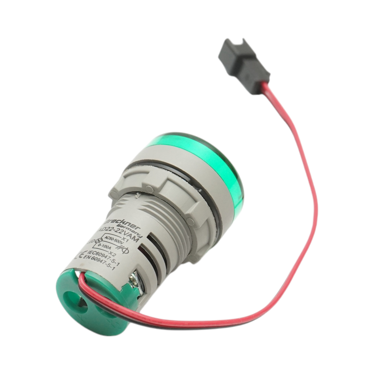 Indicator digital ampermetru si voltmetru LED verde 0-100A/50-500V AC Ø 22mm Breckner Germany - imagine 3