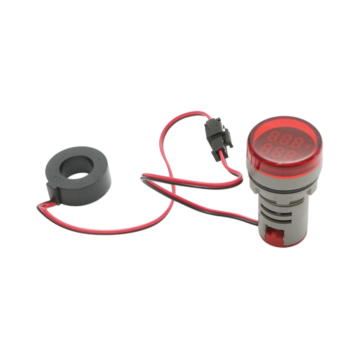 Indicator digital ampermetru si voltmetru LED rosu 0-100A/50-500V AC Ø 22mm Breckner Germany