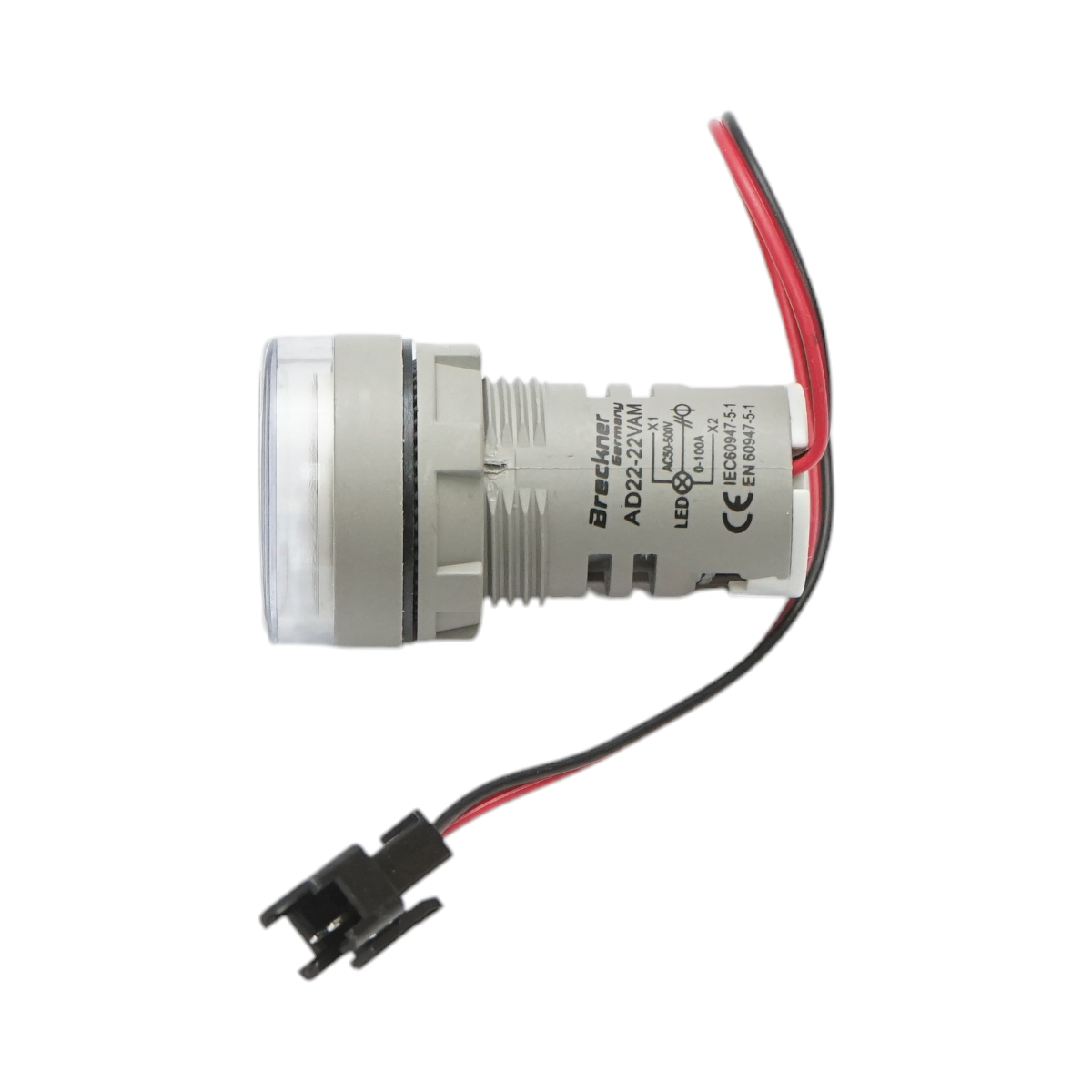Indicator digital ampermetru si voltmetru LED alb 0-100A/50-500V AC Ø 22mm Breckner Germany - imagine 3