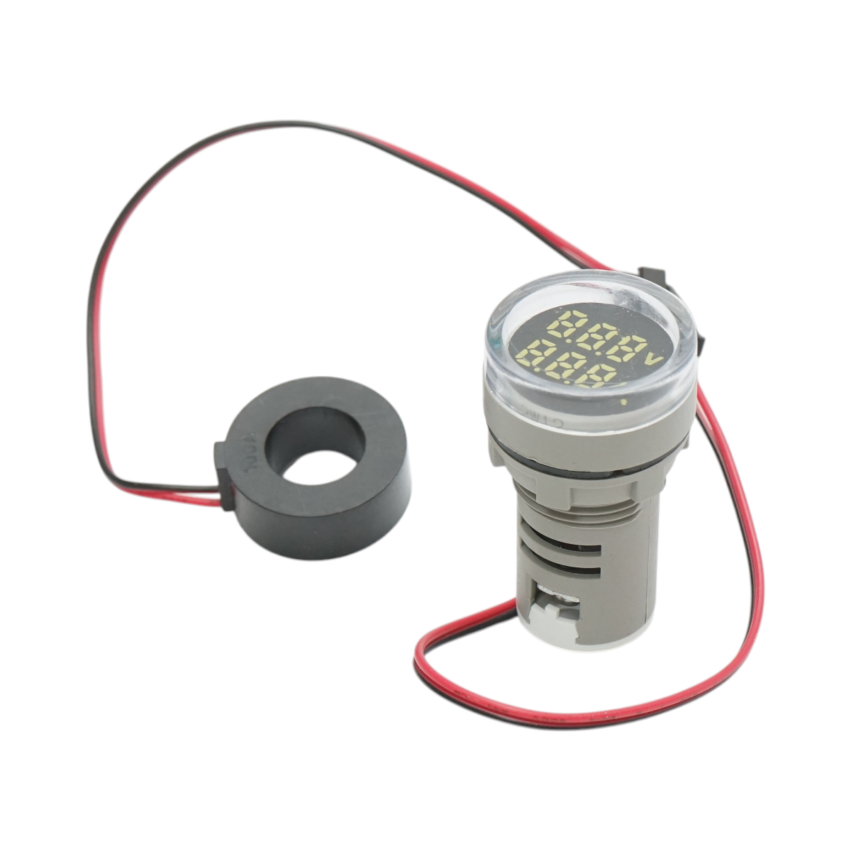 Indicator digital ampermetru si voltmetru LED alb 0-100A/50-500V AC Ø 22mm Breckner Germany