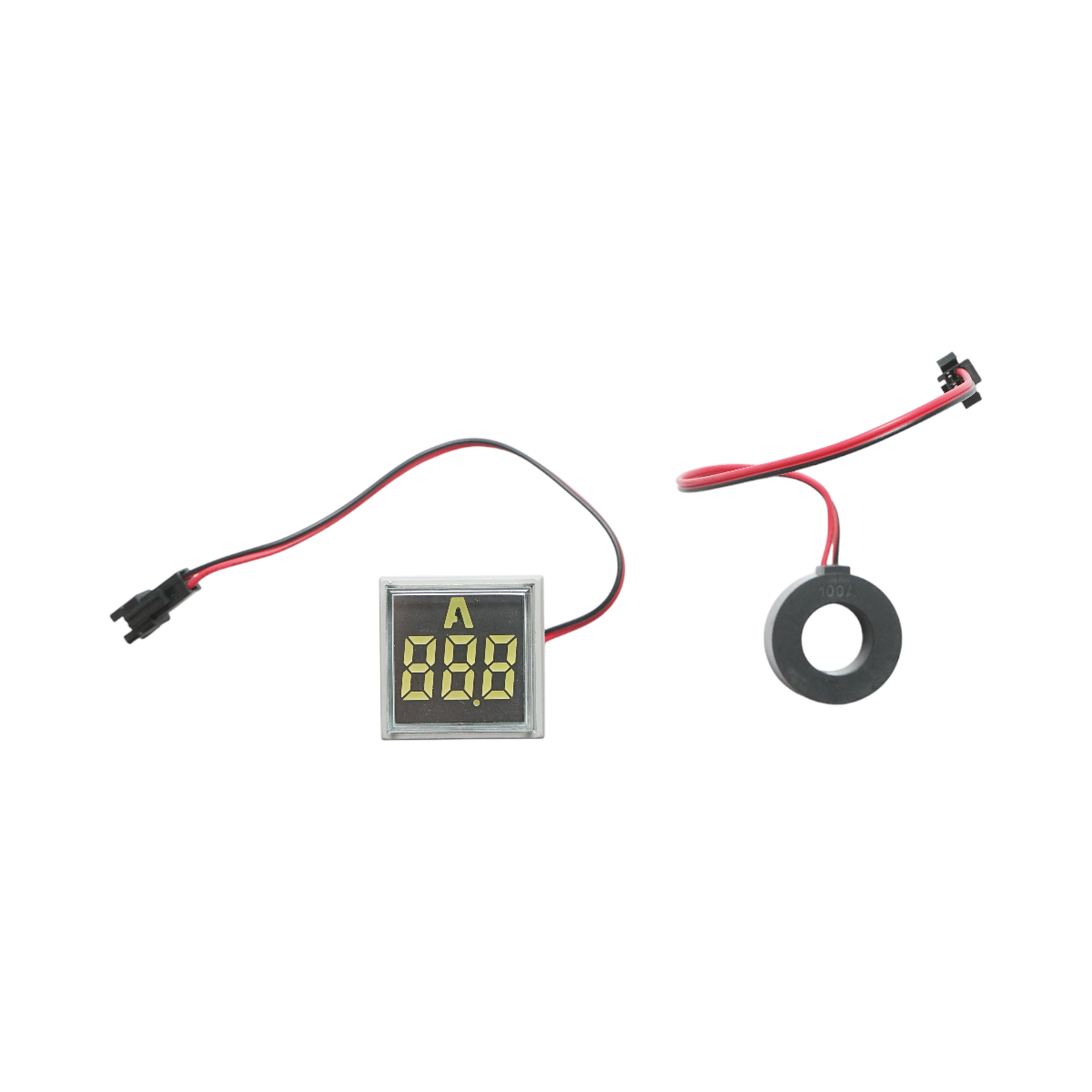 Indicator digital ampermetru LED alb 0-100A, 220V/380V Ø 22mm Breckner Germany - imagine 2