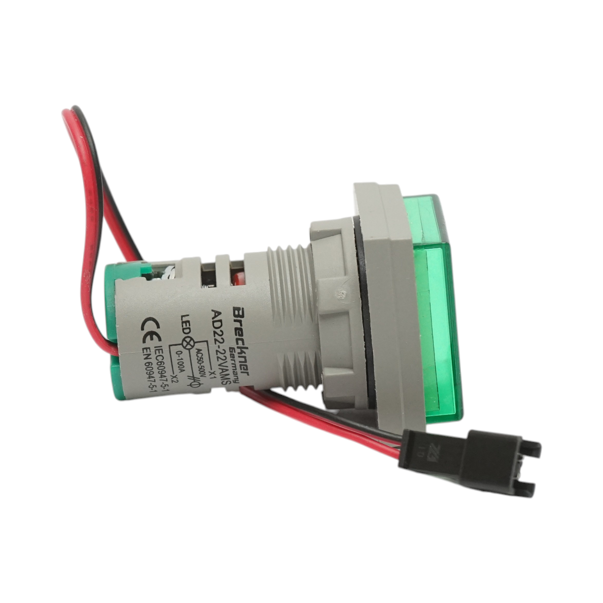 Indicator digital ampermetru si voltmetru LED alb 0-100A/50-500V AC Ø 22mm Breckner Germany - imagine 3