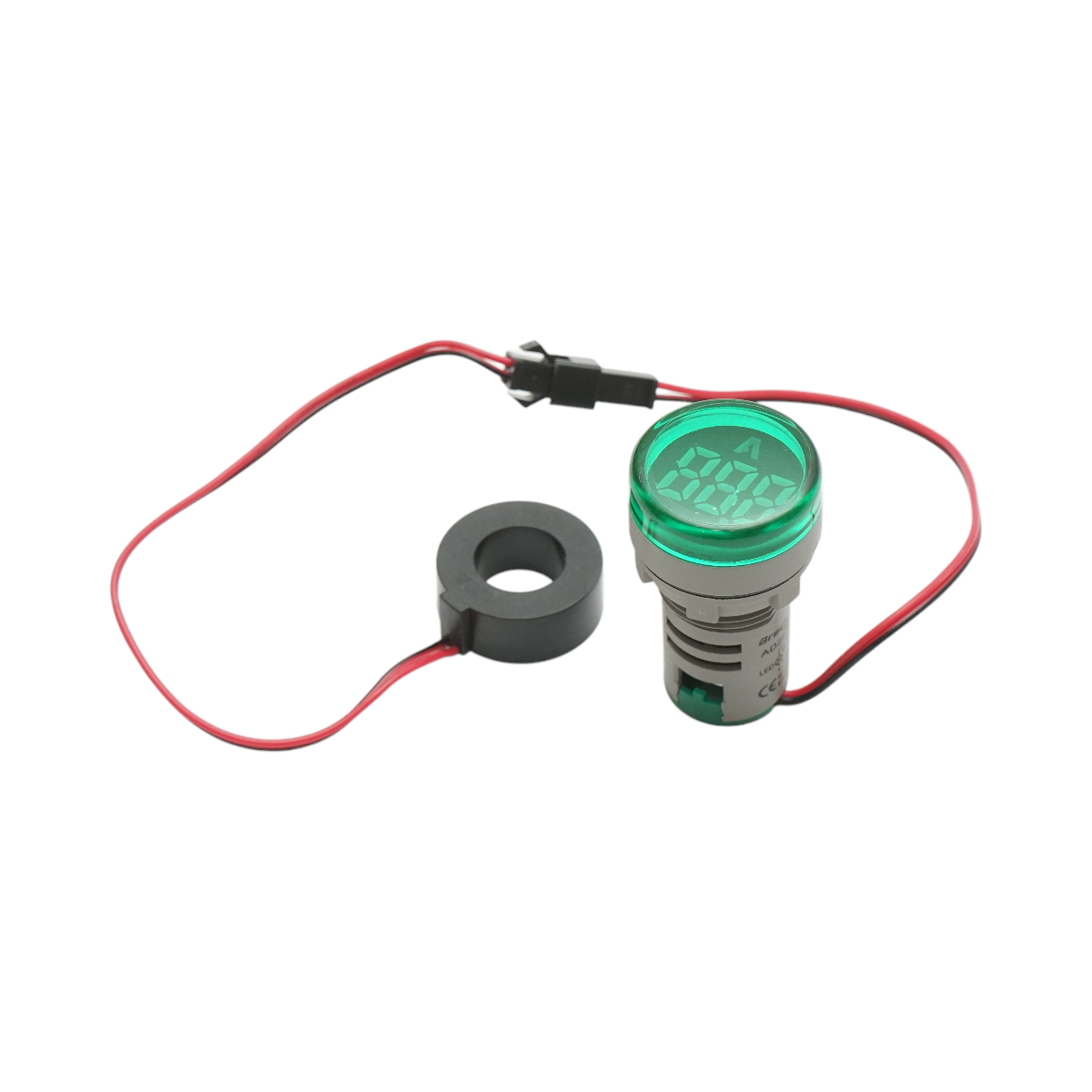 Indicator digital ampermetru LED verde 0-100A, 220V/380V Ø 22mm Breckner Germany