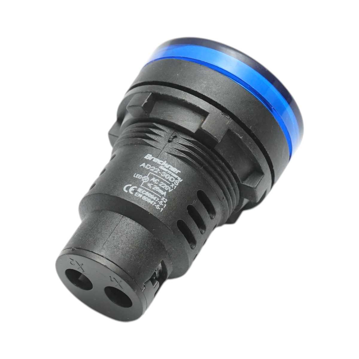 Indicator semnalizare LED albastru 220V AC 30mm Breckner Germany - imagine 3