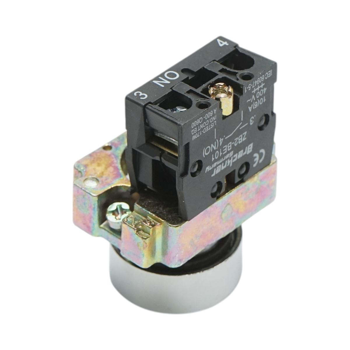 Buton comanda metalic negru cu revenire 1NO, 400V/10A, LAY5 Breckner Germany - imagine 4