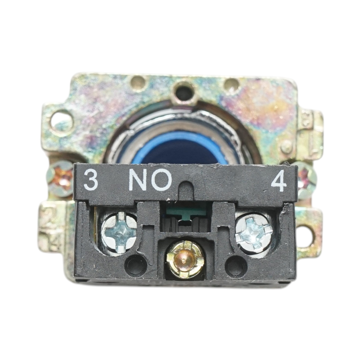 Buton comanda metalic albastru cu revenire 1NO, 400V/10A, LAY5 Breckner Germany - imagine 3