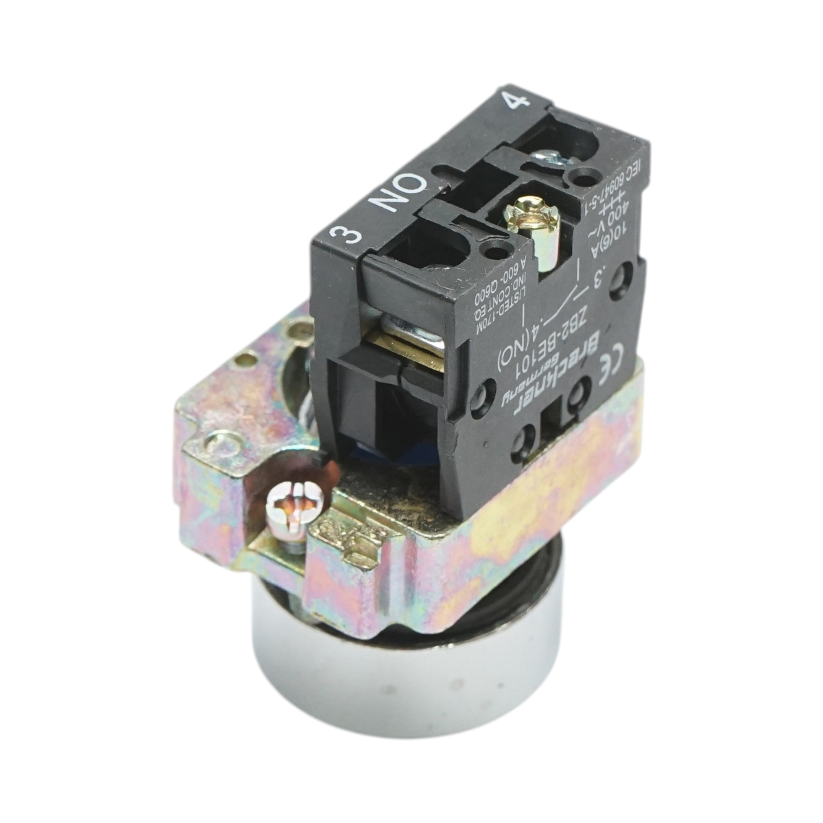 Buton comanda metalic albastru cu revenire 1NO, 400V/10A, LAY5 Breckner Germany - imagine 4