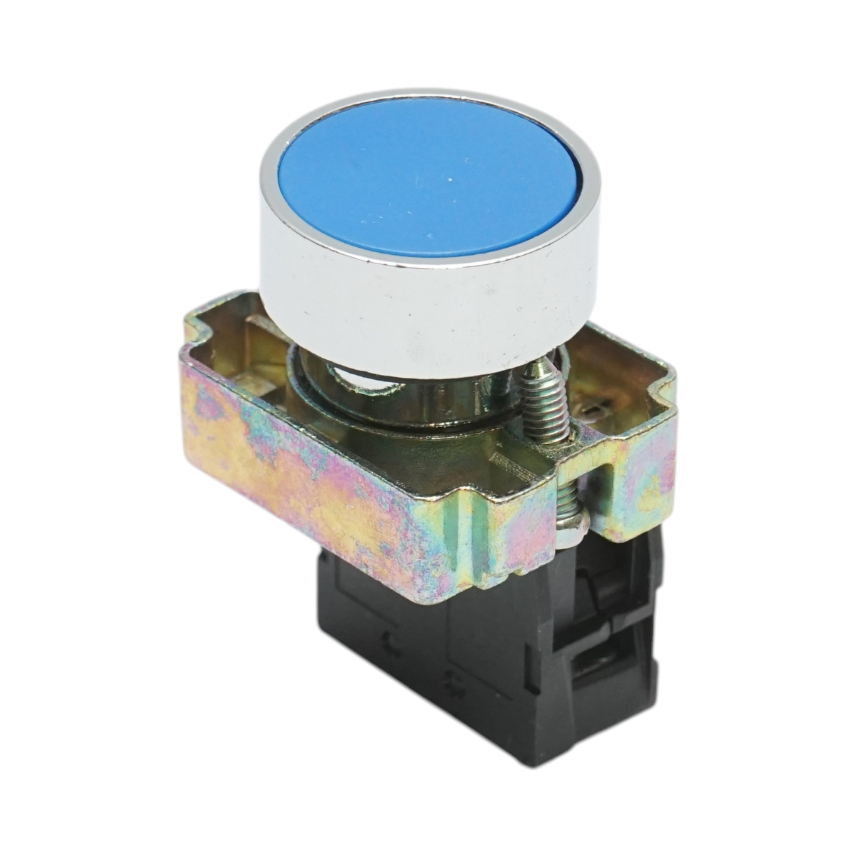 Buton comanda metalic albastru cu revenire 1NO, 400V/10A, LAY5 Breckner Germany - imagine 5