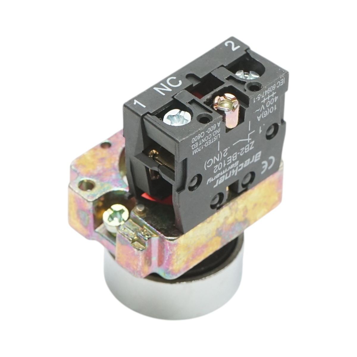 Buton comanda metalic rosu cu revenire 1NC, 400V/10A, LAY5 Breckner Germany - imagine 4