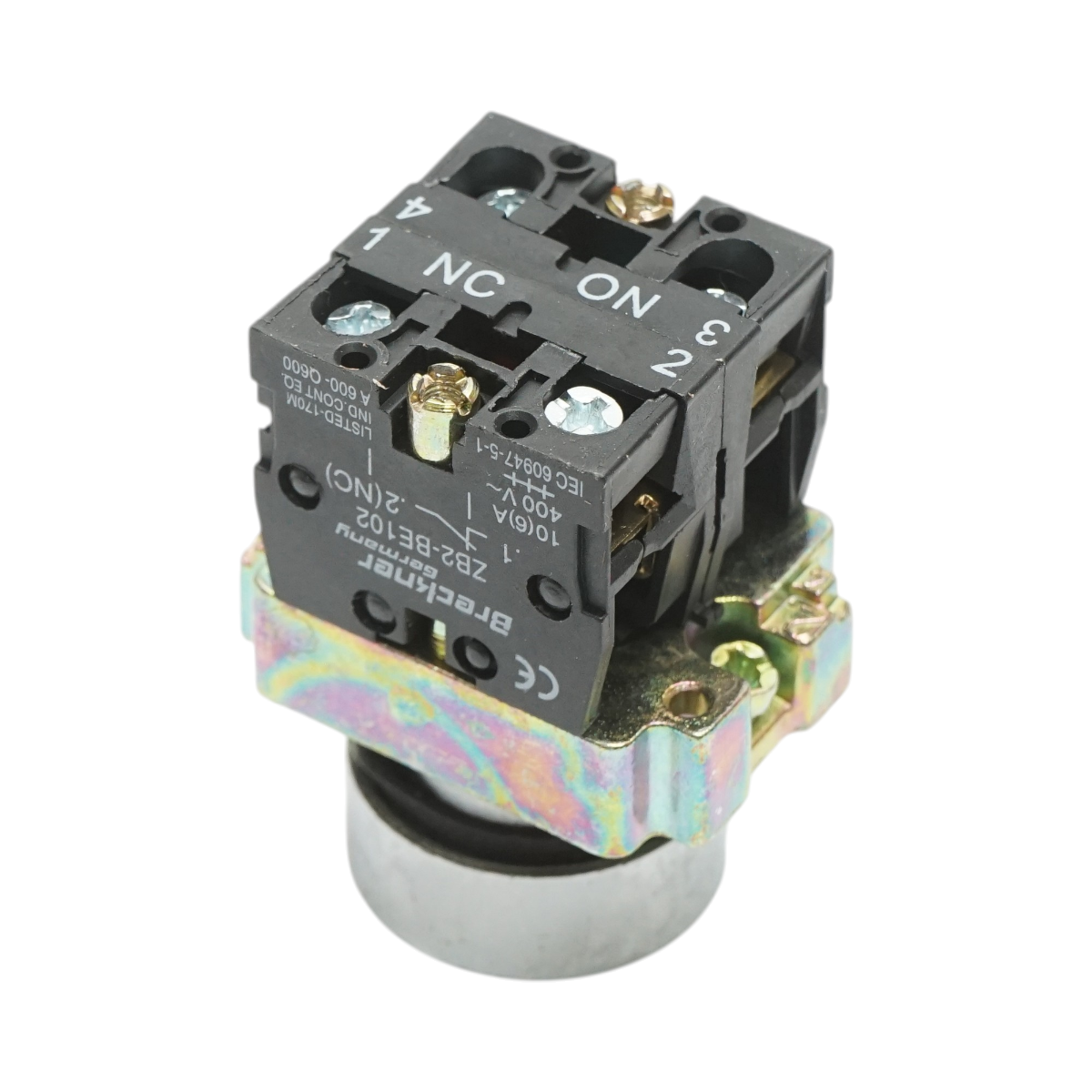 Buton comanda metalic verde cu revenire 1NO+1NC, 400V/10A, LAY5 Breckner Germany - imagine 4