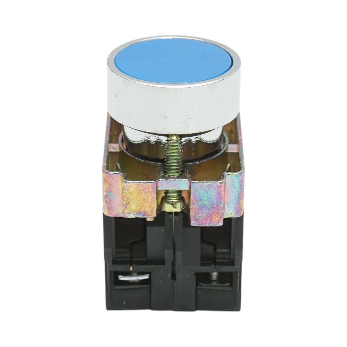 Buton comanda metalic albastru cu revenire 1NO+1NC, 400V/10A, LAY5 Breckner Germany - imagine 2