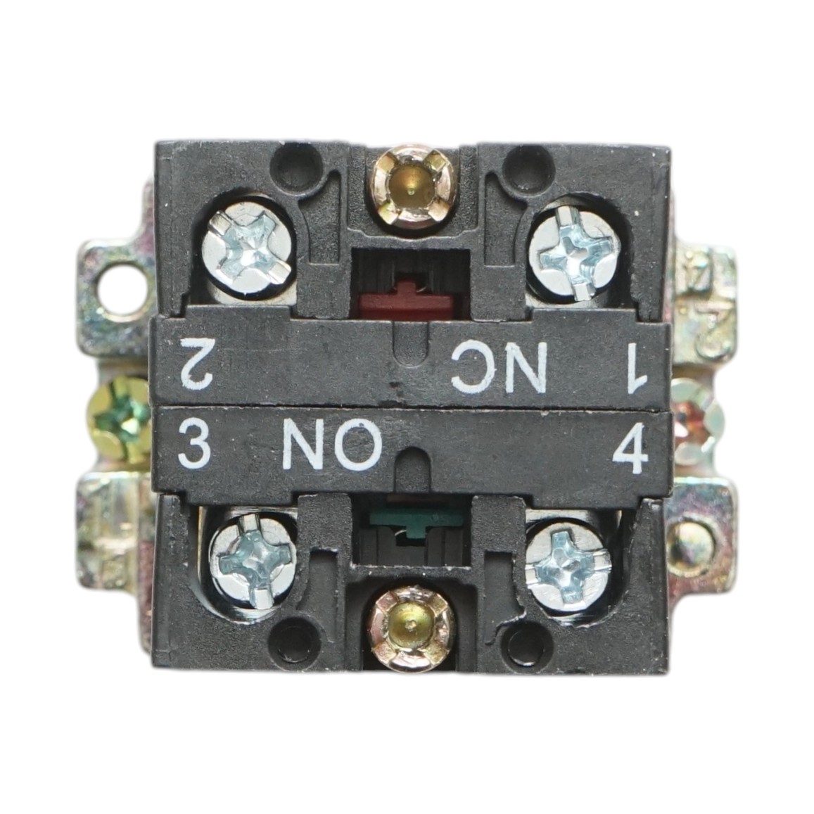 Buton comanda metalic albastru cu revenire 1NO+1NC, 400V/10A, LAY5 Breckner Germany - imagine 5