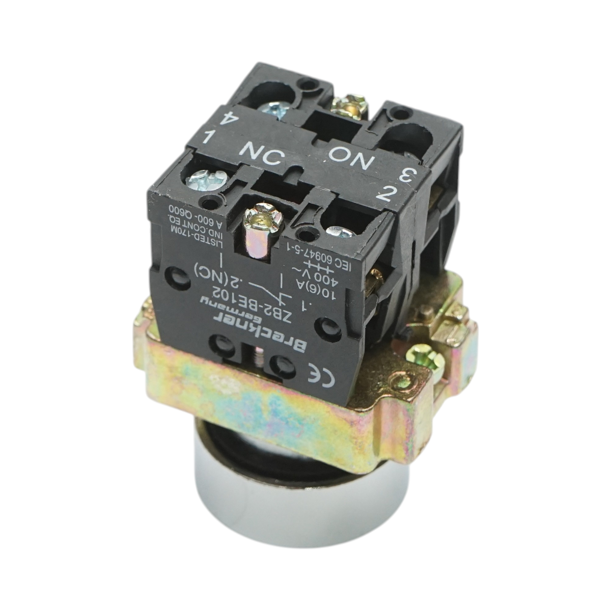 Buton comanda metalic rosu cu revenire 1NO+1NC, 400V/10A, LAY5 Breckner Germany - imagine 4