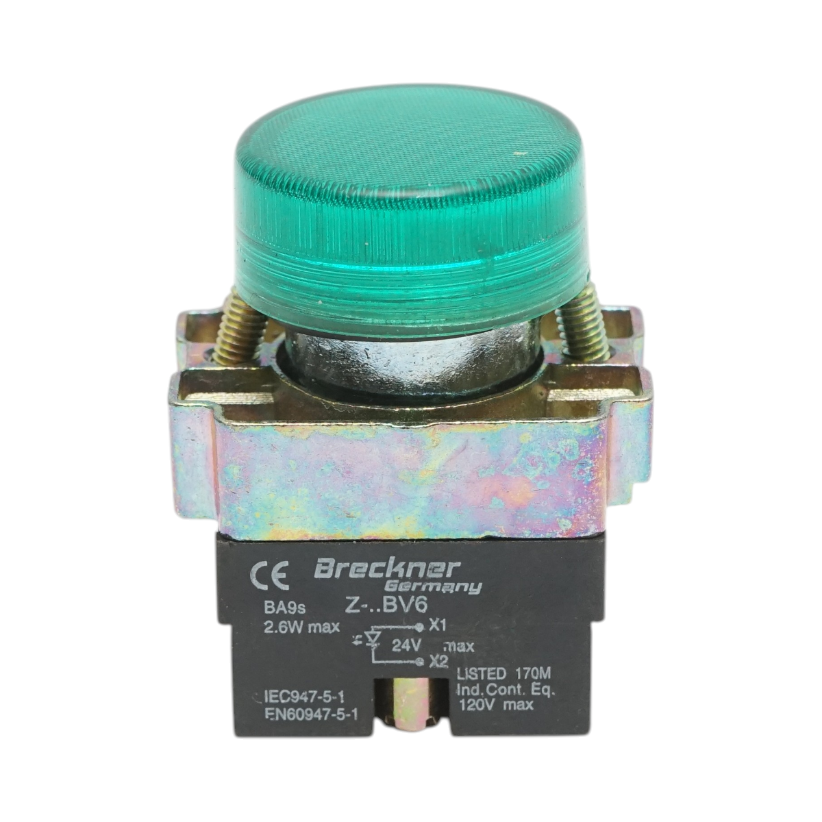 Buton indicator LED verde 24V LAY5 Breckner Germany