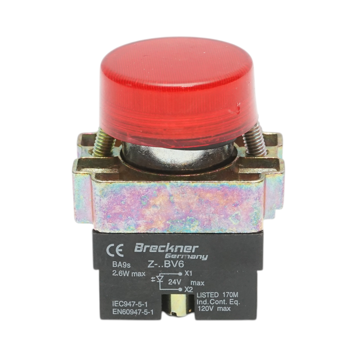 Buton indicator LED rosu 24V LAY5 Breckner Germany