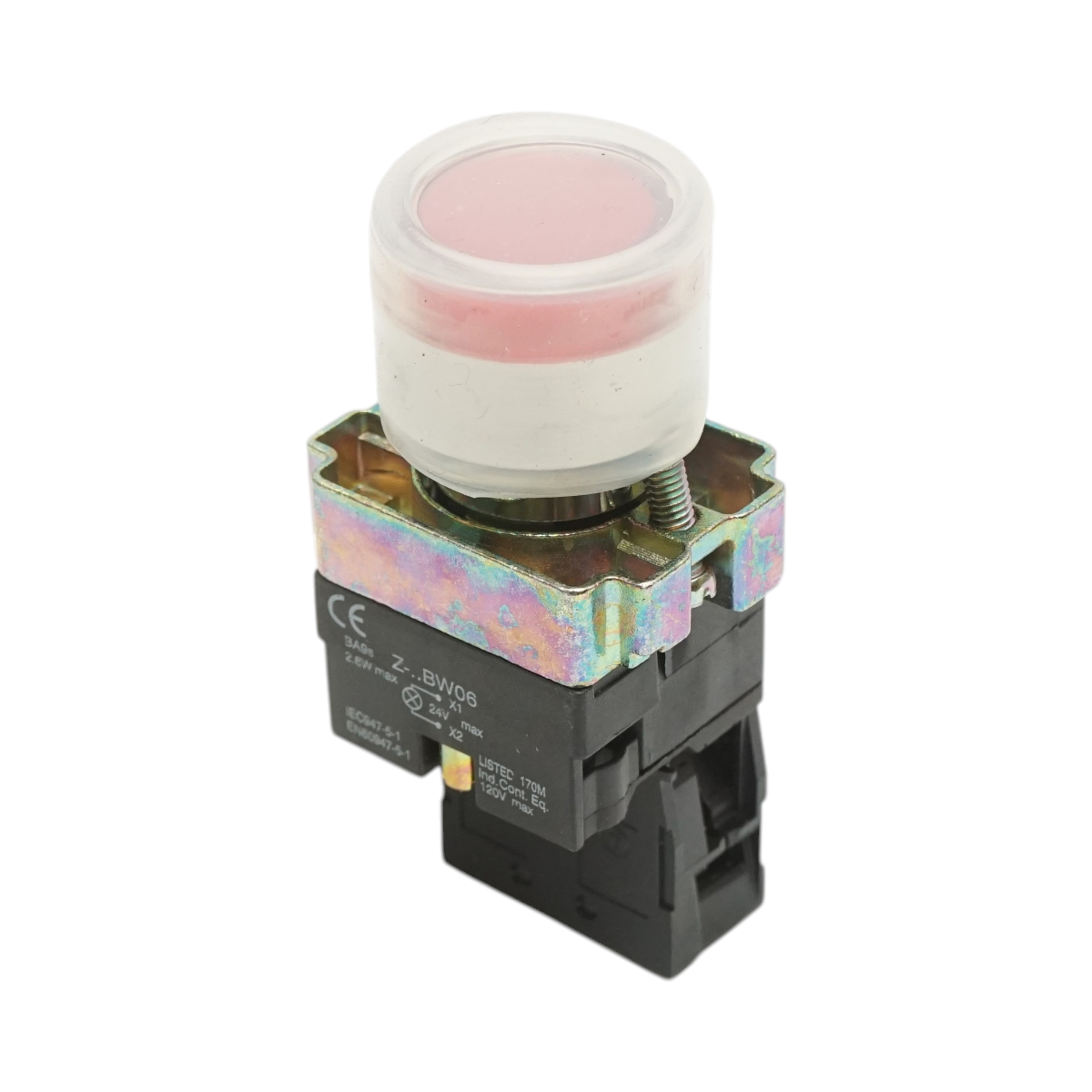 Buton indicator LED rosu cu protectie 1NC, 400V/10A, LAY5 Breckner Germany - imagine 5