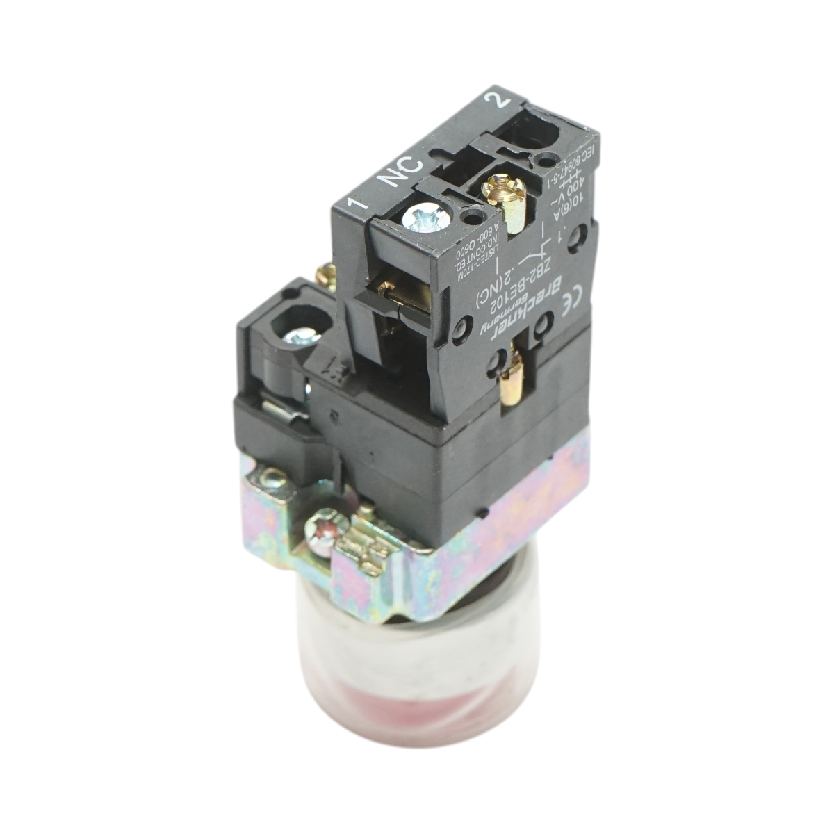 Buton indicator LED rosu cu protectie 1NC, 400V/10A, LAY5 Breckner Germany - imagine 4