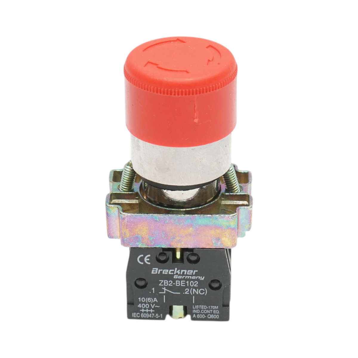 Buton comanda oprire de urgenta rosu cu deblocare prin rasucire 1NC, 400V/10A, 30mm LAY5 Breckner Germany