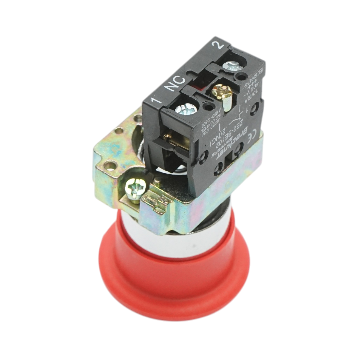 Buton comanda STOP rosu cu revenire tip ciuperca 1NC, 400V/10A, LAY5 Breckner Germany - imagine 4