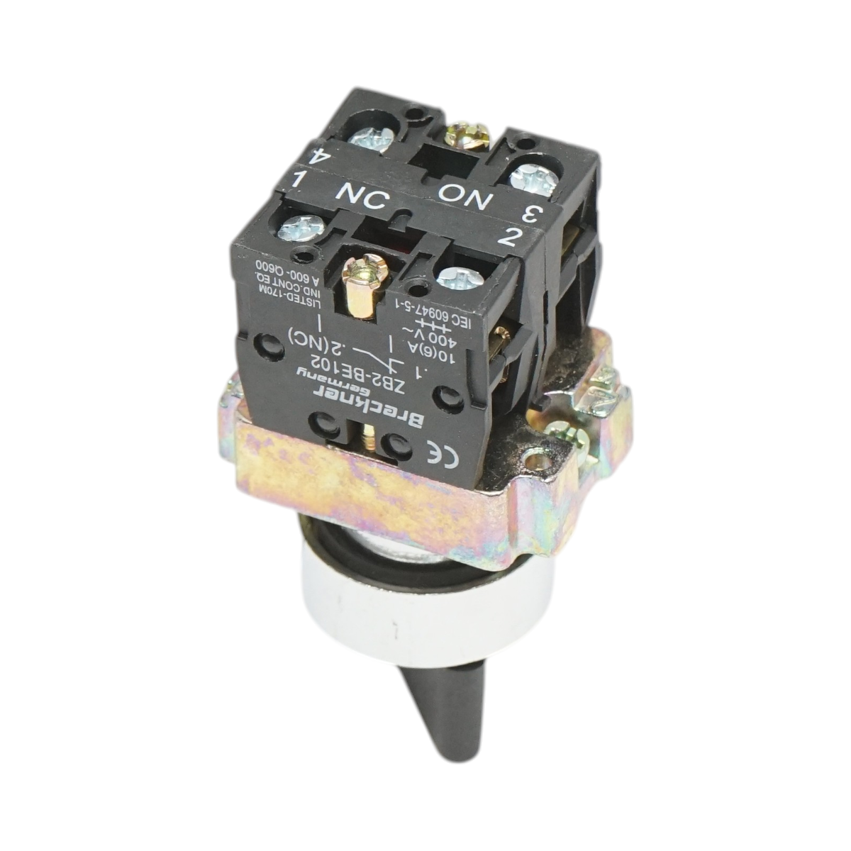 Selector 2 pozitii negru cu revenire 1NO+1NC, 400V/10A, LAY5-BD45 Breckner Germany - imagine 4