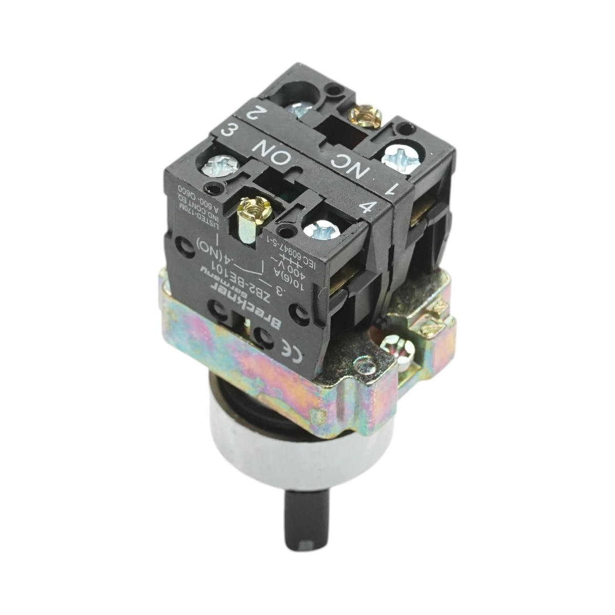Selector 2 pozitii negru cu retinere 1NO+1NC, 400V/10A, LAY5-BD25C Breckner Germany - imagine 4