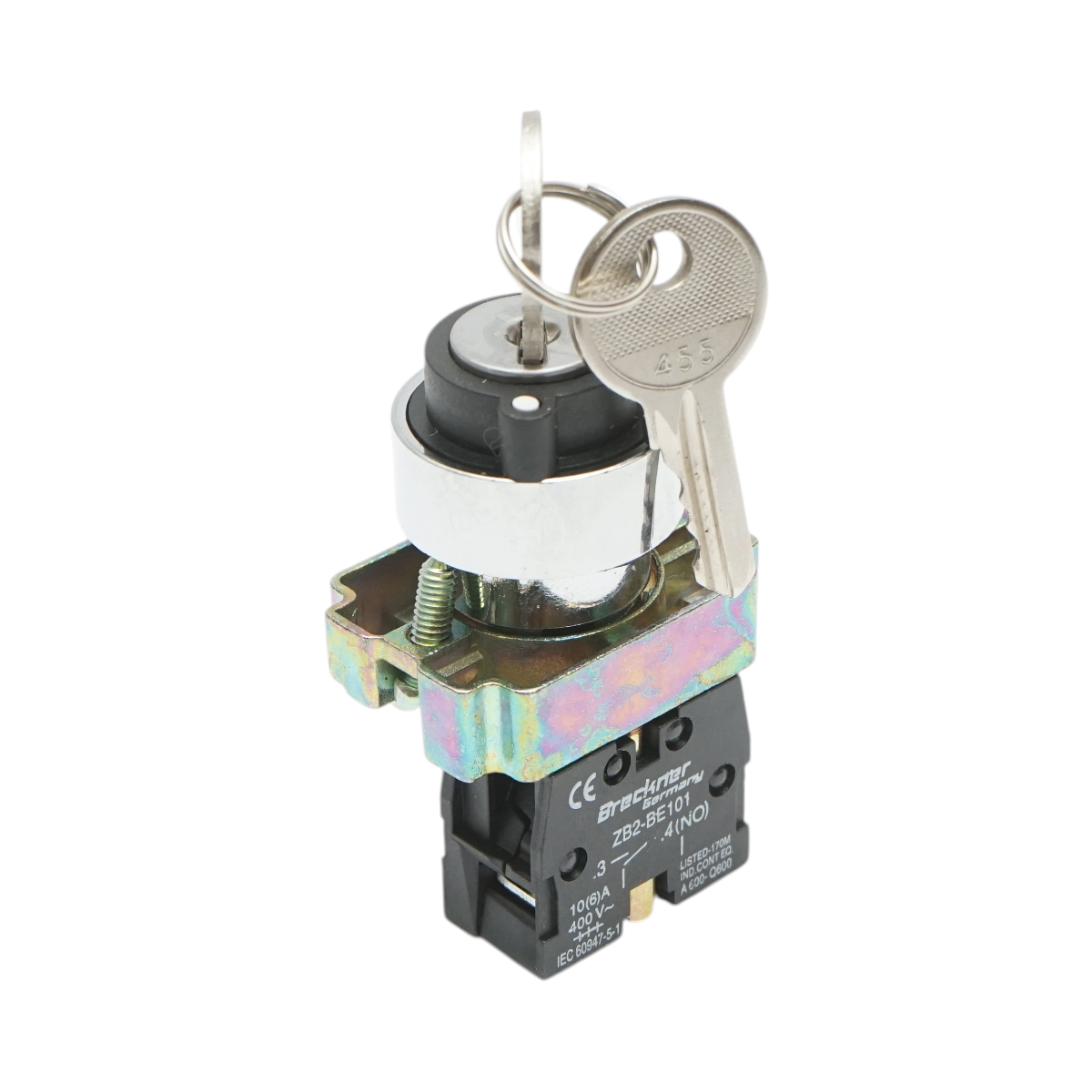 Selector 2 pozitii cu retinere si cheie 1NO, 400V/10A, LAY5-BG21 Breckner Germany - imagine 2