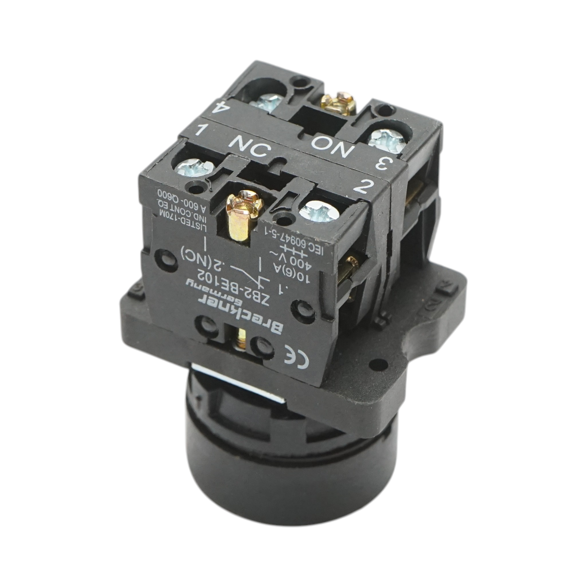 Buton comanda cu revenire alb 1NO+1NC, 400V/10A, LAY5 Breckner Germany - imagine 4