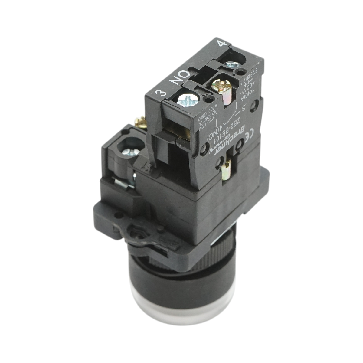 Buton indicator LED alb cu rezistenta integrata 1NO, 24V, LAY5 Breckner Germany - imagine 4