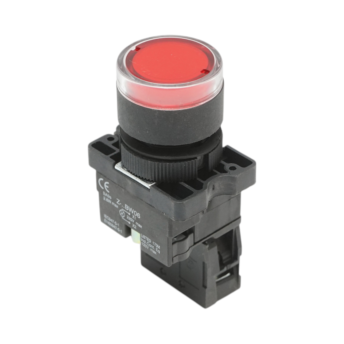 Buton indicator LED rosu cu rezistenta integrata 1NC, 220V, LAY5 Breckner Germany - imagine 3