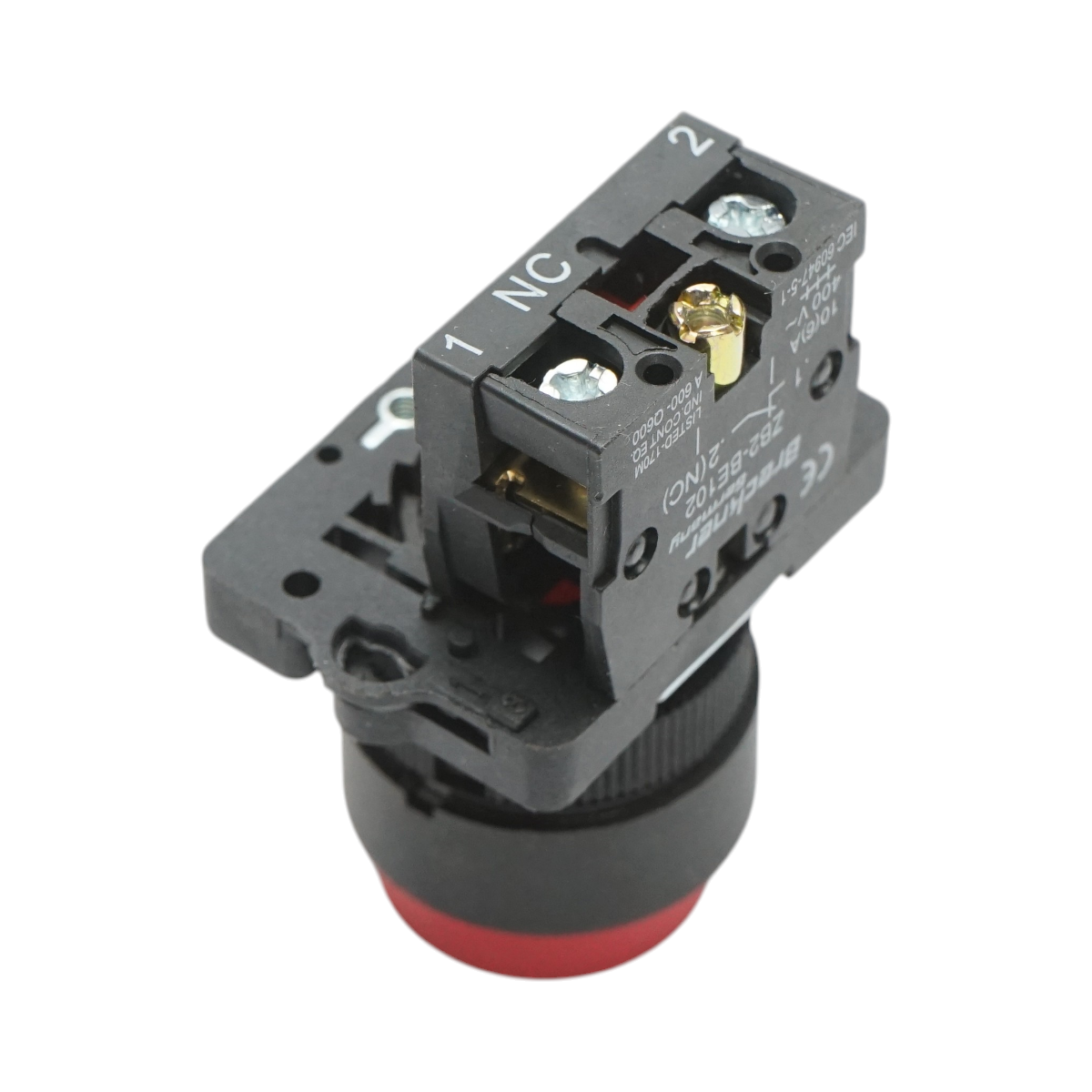 Buton comanda STOP convex rosu cu revenire 1NC, 400V/10A, LAY5 Breckner Germany - imagine 4