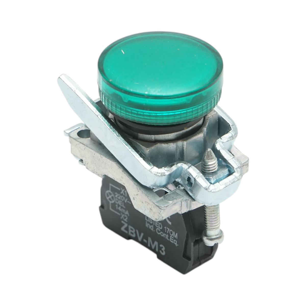 Indicator semnalizare LED verde 220V, 14mA, TB4 Breckner Germany - imagine 4