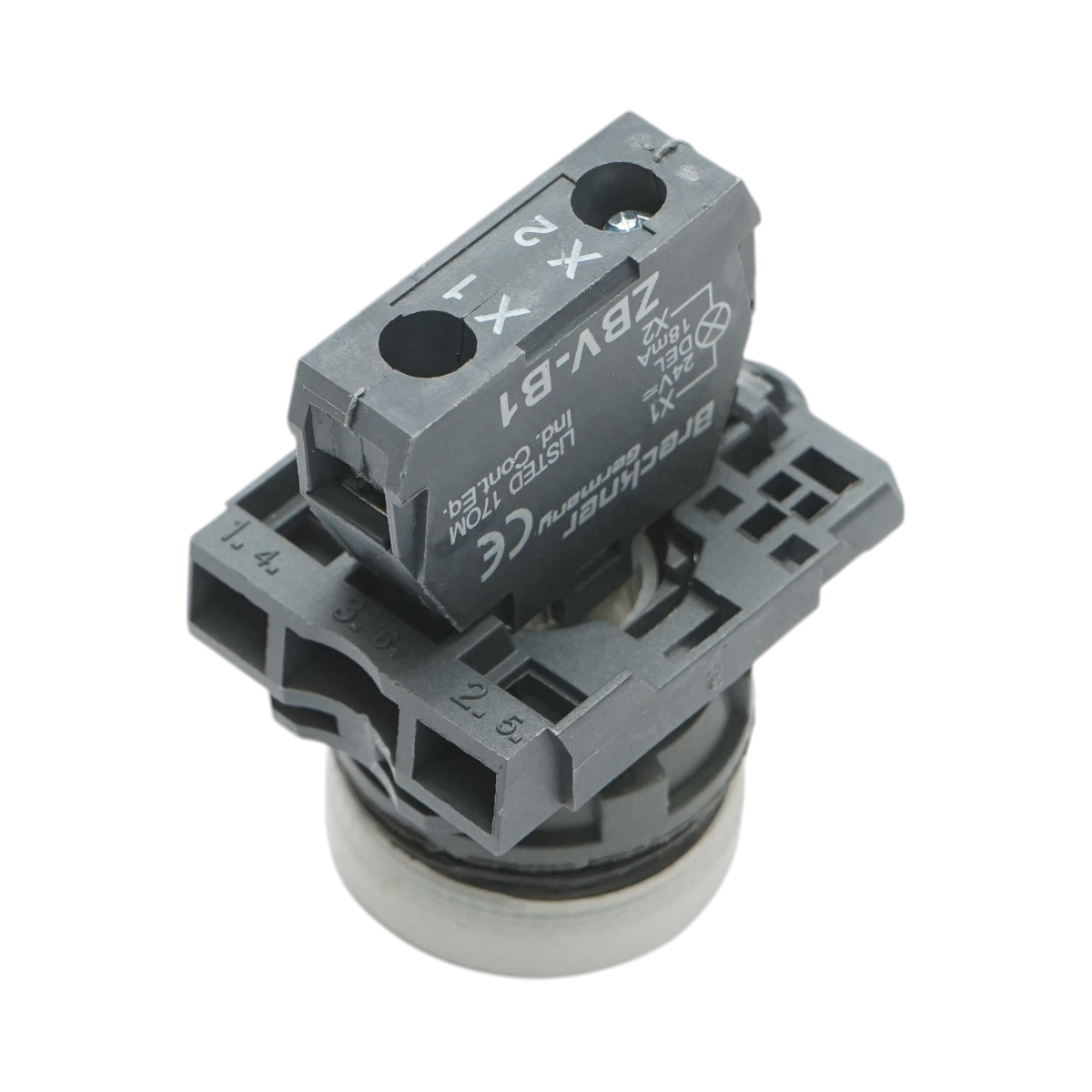 Indicator semnalizare LED alb 24V, 18mA, TB5 Breckner Germany - imagine 3