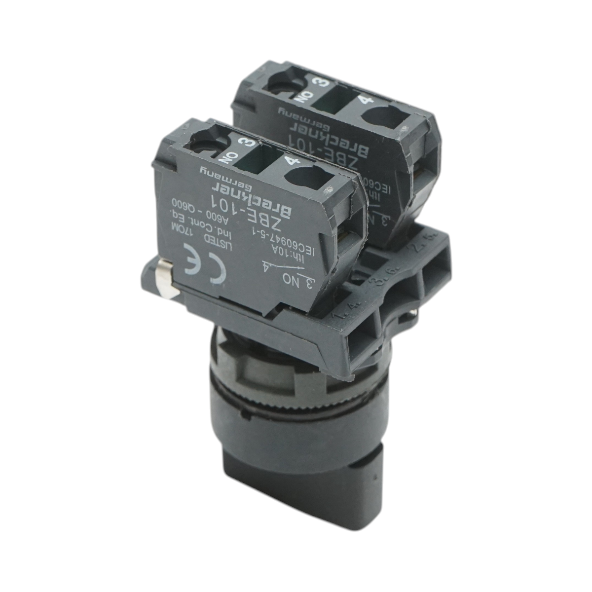 Selector 3 pozitii cu revenire negru 1NO+1NC, 24V/10A, TB5 Breckner Germany - imagine 4