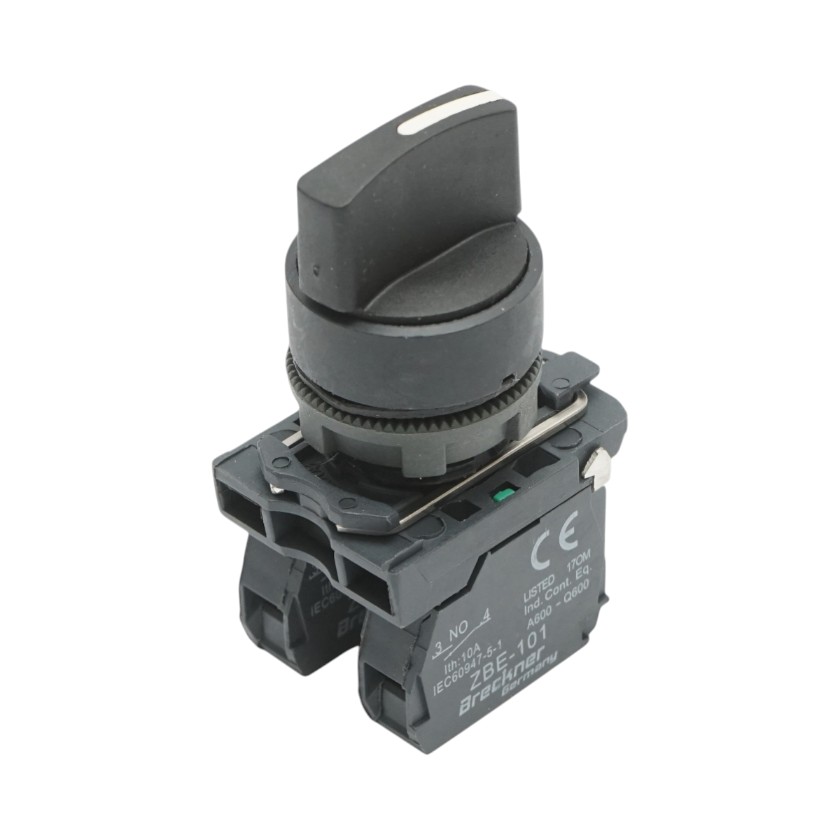 Selector 2 pozitii cu revenire negru 1NO+1NC, 24V/10A, TB5 Breckner Germany - imagine 2