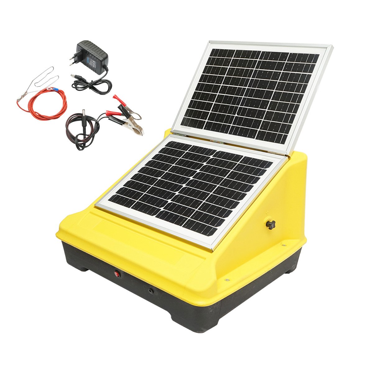 Aparat generator de impulsuri 10 Joule cu panou solar 25W si baterie 12V/25Ah pentru gard electric Breckner Germany