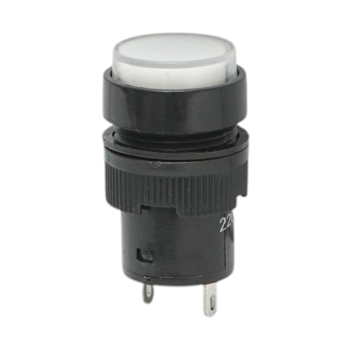 Indicator semnalizare industrial LED alb 220V Ø 16mm Breckner Germany