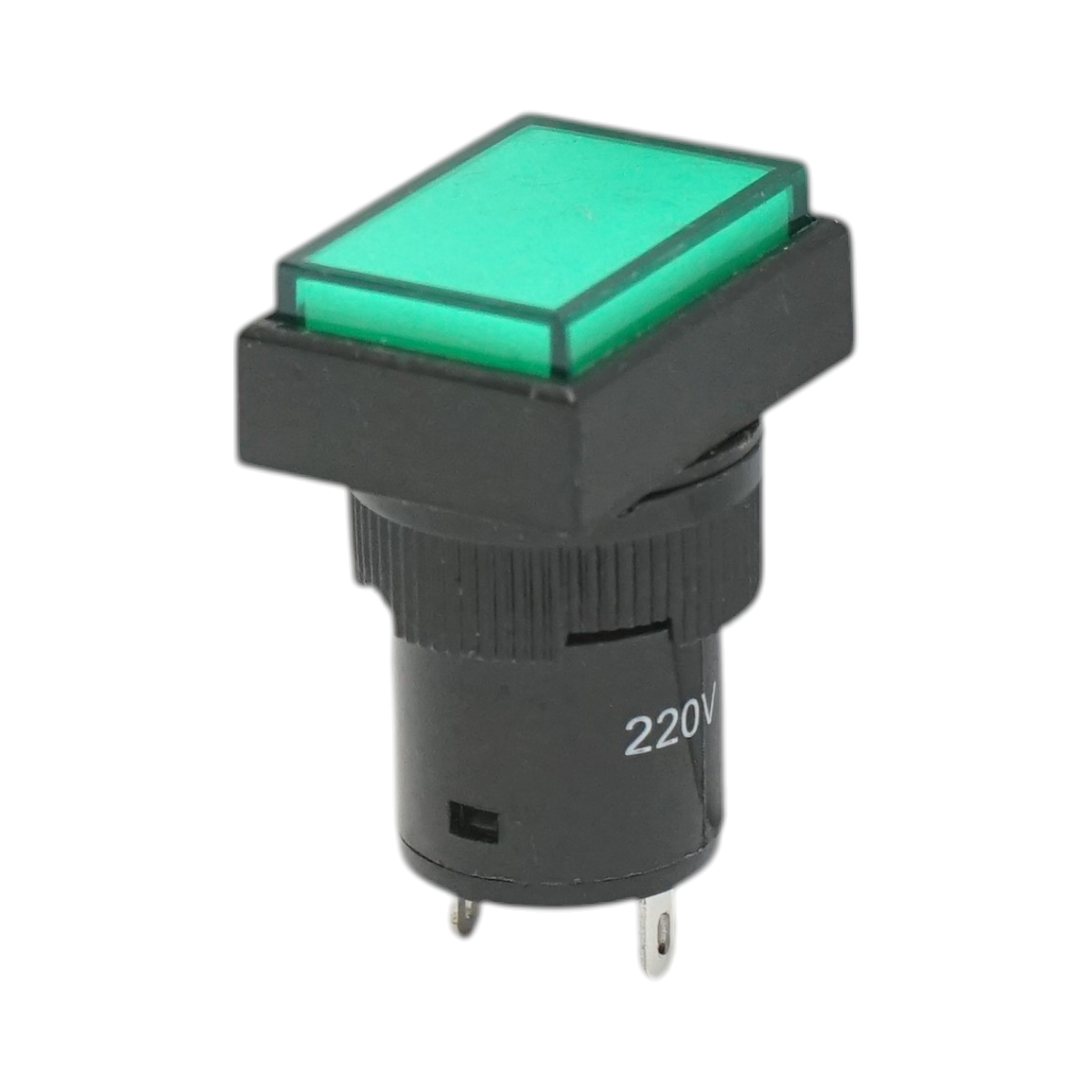 Indicator semnalizare industrial LED verde 220V Ø 16mm patrat Breckner Germany