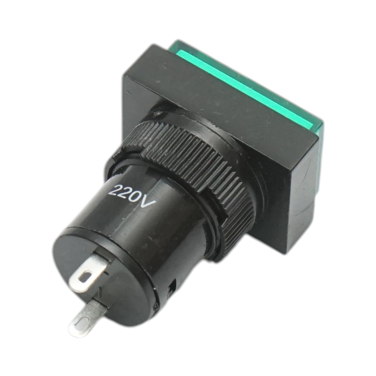 Indicator semnalizare industrial LED verde 220V Ø 16mm patrat Breckner Germany - imagine 3