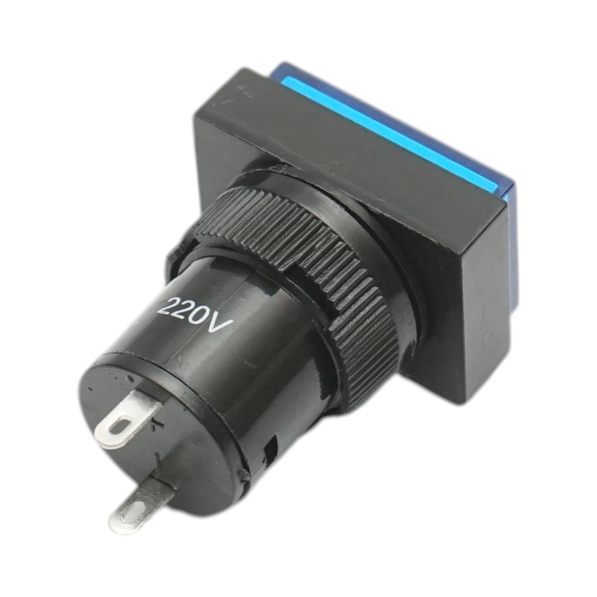 Indicator semnalizare industrial LED albastru 220V Ø 16mm patrat Breckner Germany - imagine 3